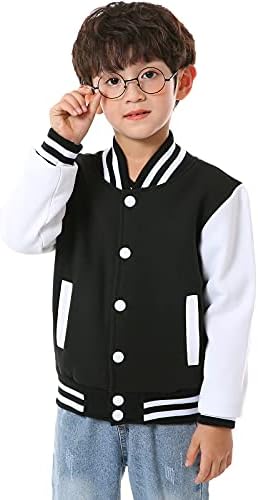 NHUHEQ copii baseball Jachete Băieți Fete se potrivesc Varsity jacheta Casual Ușoare Simplu Cardigan Scoala haina