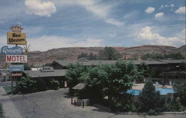 Green bine Motel Moab, Utah UT original carte poștală de epocă