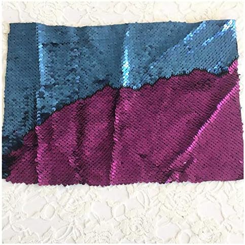 Lqiao Sequin Fabric Patch reversibil Mermaid Sequin Fabric Multi Color Paillette mare coase pe ventilatoare / Cămașă / rochie/geantă
