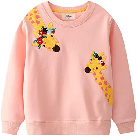 Ddsol fete fetițe hanorac unicorn inimă bumbac cu mânecă lungă tricouri pentru copii pentru copii mici haine de dimensiuni