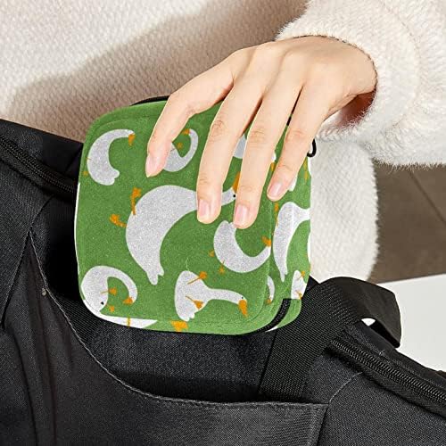 ORYUEKAN sac de depozitare a șervețelului sanitar, geantă portabilă de perioadă pentru femei, Fete, pungă pentru cupa menstruală, desene animate animale drăguțe gâscă