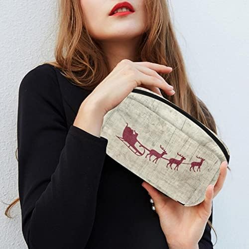 Geantă de machiaj UNICEY, fundal de Crăciun motiv de Crăciun geantă cosmetică geantă portabilă tote tren de călătorie organizator accesoriu accesoriu carcasă pentru femei de înfrumusețare pentru femei de înfrumusețare