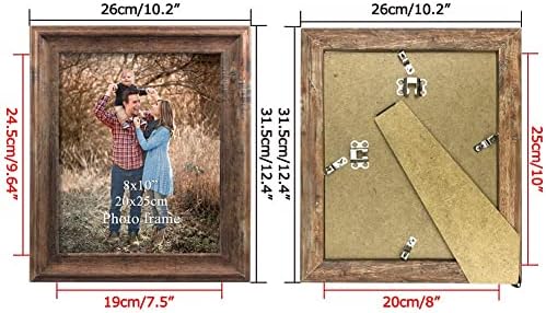 Zbeivan 8x10 RADURI IMAGINE Set de 2 afișare Vintage Brown Rustic Family Art 10x8 Cadru foto pentru tabletă orizontală verticală