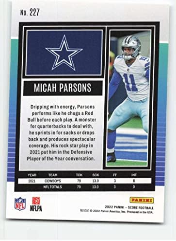 2022 Scor 227 Micah Parsons NM-MT Dallas Cowboys Football