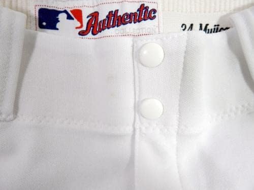 2012 Miami Marlins Edward Mujica 34 Joc folosit White Pants 38-44-38 612-Joc folosit MLB Pants