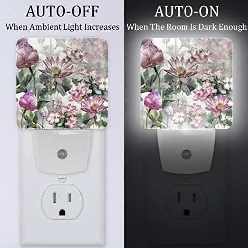 2 pachete plug-in plug-in LED LED LED Night Flower Plump, senzor de amurg-până la zori pentru baie pentru copii, pepinieră,