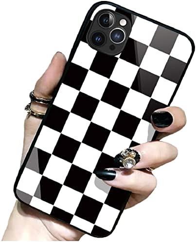Tablă de șah iPhone caz compatibil cu iPhone 14 13 12 11 Pro Max Plus Mini se XS XR X 7 8 Grid Lattice carouri Tartan Damier