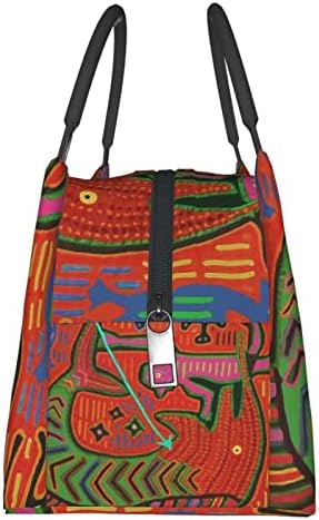 ZJHFSGMY rogojină Kuna Indian Mola portabil izolat prânz sac multifuncțional reutilizabile fermoar Picnic sac potrivit pentru