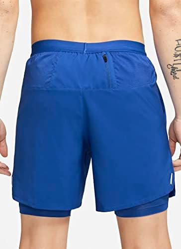 Nike Bărbați 7 Flex Stride 2-în-1 pantaloni scurți de alergare, Albastru, 2x mare