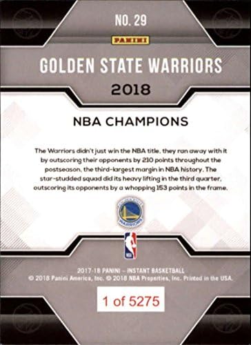 2018 Panini Golden State Warriors Box Set 29 Stephen Curry 2017-18 Carte de baschet 2017-18