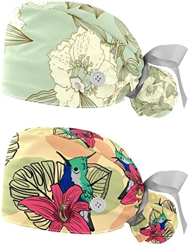 Floarea-soarelui plante Bloomer 2 pachete de lucru capac cu butoane reglabil scrub pălărie coada de cal titular pentru femei