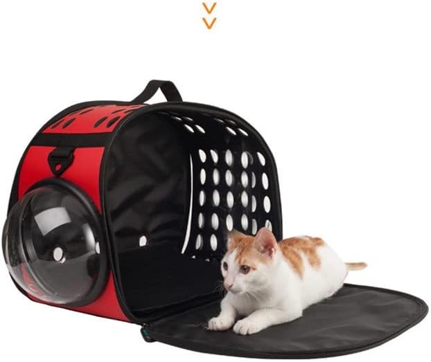 Qjpaxl pisici pentru animale de companie rucsac PU Respirabil capsulă spațială geantă pentru animale de companie geantă pliabilă