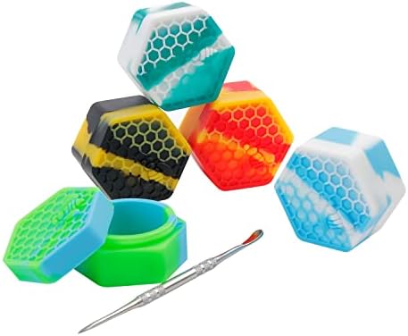 Trendskyeo 10 piese 26ml Non-stick Hexagon Silicon containere Multi-color cu sculptură instrument