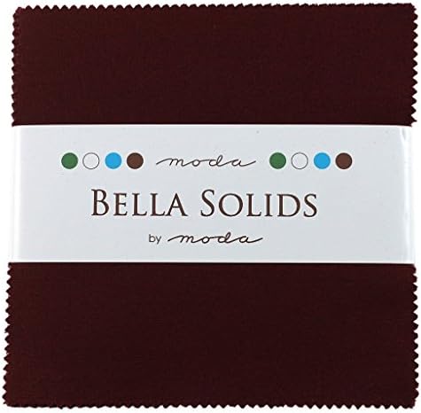 Bella Solids Burgundy Moda Charm Pack de Moda țesături; 42-5 pătrate Quilt