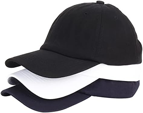 Umeepar 3 pachet bumbac baseball capac reglabil cu profil scăzut, nestructurat, pălărie pentru bărbați pentru femei