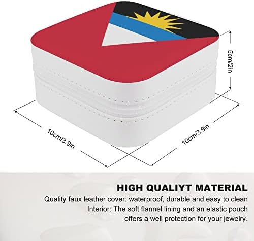 Antigua și Barbuda Flag Bijuterii cutii Pu Pie din piele Portabilă Bijuterii Casei Pandantiv Organizator Depozitare cutii de