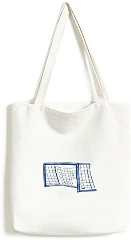 Blue Football Football Net Pattern Model Tote Canvas Bag Shopping Satchel Geantă casual
