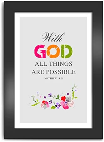 Elben Creative Bible Verses Frame: Cu Dumnezeu, toate lucrurile sunt posibile. Matei 19:26