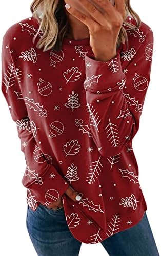 Femei toamna și iarna moda topuri casual casual fără glugă cu glugă de Crăciun imprimeu craver cravată haine pentru femei