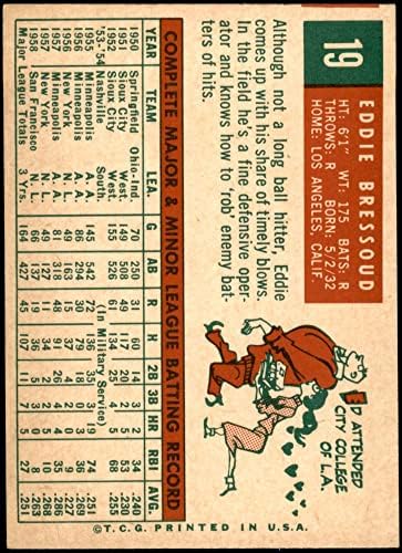 1959 Topps 19 Eddie Bressoud San Francisco Giants NM Giants