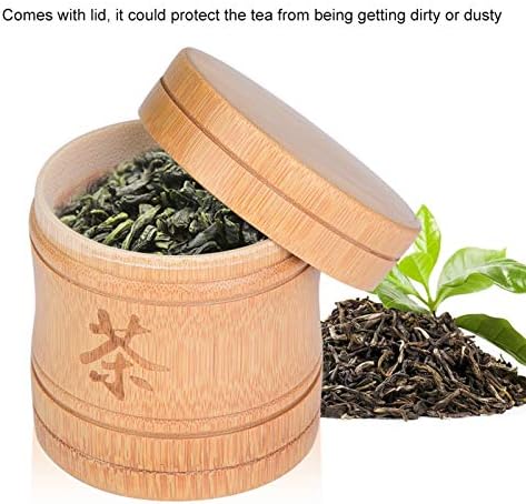 Recipient din bambus, recipient pentru ceai depozitare alimente de călătorie durabil cu capac pentru bucătărie de casă pentru