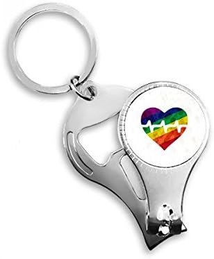 Heart Eleart LGBT Rainbow Nipper Nipper Ring Chișier Chain Opener Bottleter Clipper