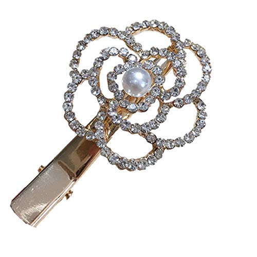 Crystal Camellia Flower Women Clip Clip Bangs, Imitație perle pentru fete Barrettes Accesorii pentru păr