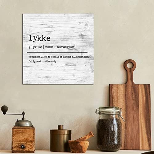Semn de lemn Lykke Definiție Tipografie Semne din lemn amuzant Lykke Citat Artă de perete Rustic Perete Decorații pentru living
