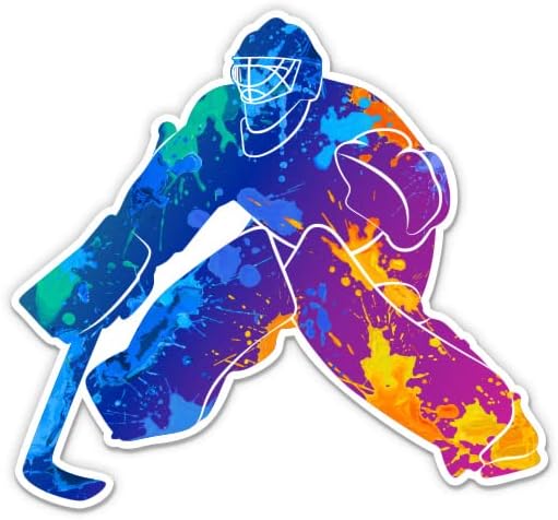 GT Graphics Express Hockey Hockey Goalie - Autocolant de vinil de 3 inci - pentru telefon cu apă de apă pentru laptop - Decalitate impermeabilă