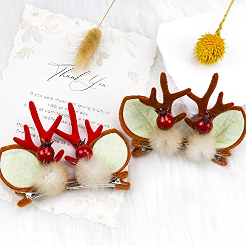 Clip de păr de Crăciun 2pcs Xmas drăguță renă Antlers urechi pentru păr accesorii pentru păr Antlers coafură pini de păr Cerb