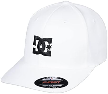 DC Men's Cap Star FlexFit Curve Brim Hat Hat