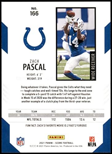2021 Scor 166 Zach Pascal Indianapolis Colts NM/MT Colts