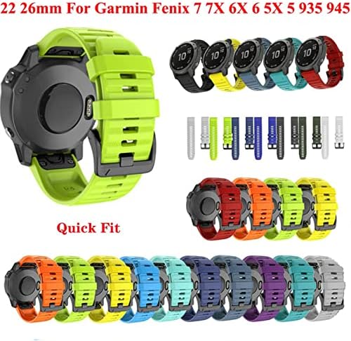 Eksil 26 20 22mm silicon cu versiune rapidă cu bandă de ceas pentru Garmin Fenix ​​7x 6x Watch Easyfit Wrist Band Strap