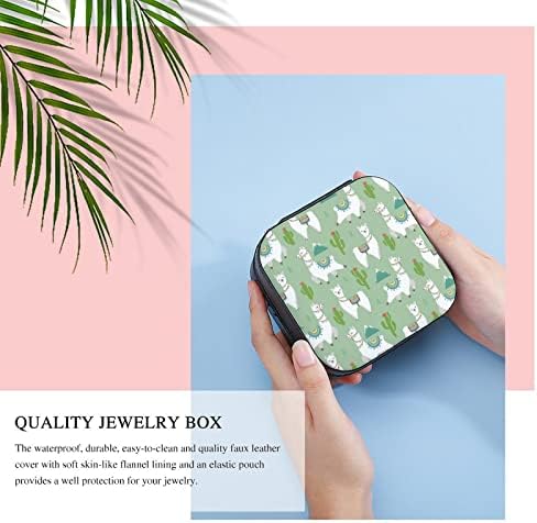 Nahan Bijuterii Cutie Alpaca Cactus Green Model de călătorie portabilă pentru bijuterii Case de depozitare a bijuteriilor pentru