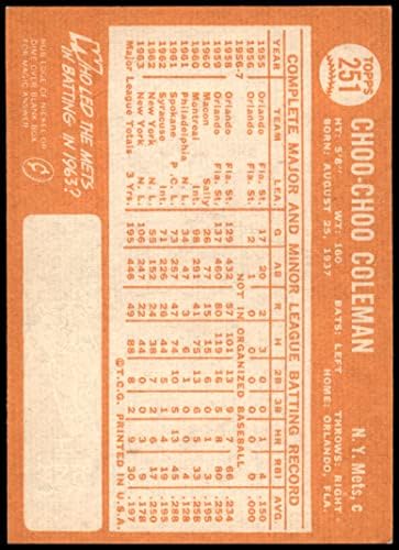 1964 Topps # 251 Choo Choo Coleman New York Mets NM Mets