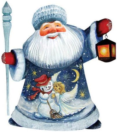 Wood scarcerat Santa Happy Cuplu și Figurină pictată manual 8215671, Colecția de capodoperă - 8215671 de G.Debrekht