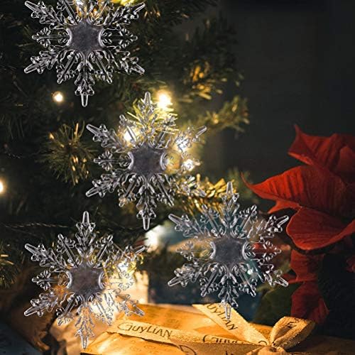 4PC -uri acrilice de Crăciun pandantiv de zăpadă DIY Pender de Crăciun Pandantiv de Crăciun decor de copac