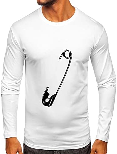 Tricouri cu mânecă lungă pentru bărbați zddo, tipărire grafică Tricou de bază Slim Fit Muscle Party Casual Crewneck Tricouri sportive