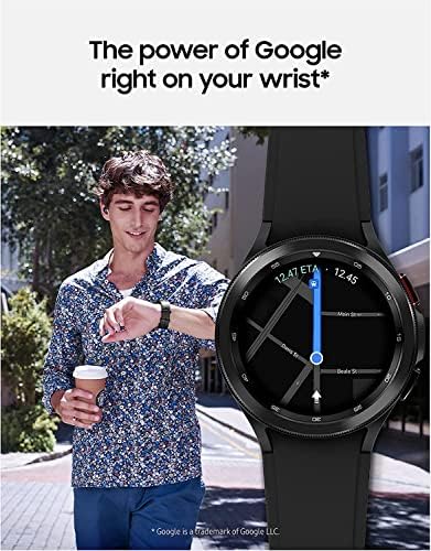 Samsung Electronics Galaxy Watch 4 clasic 46mm Smartwatch cu monitor ECG Tracker pentru Sănătate Fitness rulează cicluri de somn GPS Fall Detection Bluetooth SUA versiune, Negru