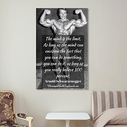 Afișul Arnold Schwarzenegger, Postere de artă ale fitnessului Citate inspirate Canvas Artă de perete pentru perete decor camera decor dormitor decor cadouri 12x18inch în stil neframe