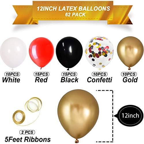 62 pachet negru alb roșu crom aur confetti baloane pentru absolvire Cazinou Carte de noapte Poker Las Vegas nunta ziua de nastere Party Decoratiuni