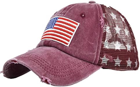 Șapcă de Baseball pentru bărbați Femei America Flag Hip Hop Sun Hat Denim protecție solară Mesh Back Trucker Hat pentru bărbați Femei
