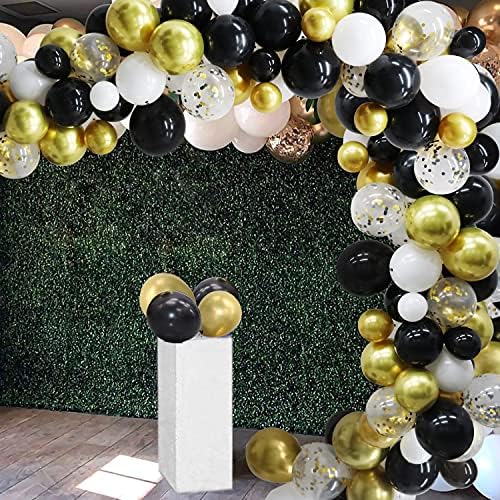 123 pachet Aur Negru balon arc Garland Kit, Aur Alb negru confetti baloane pentru petrecerea de absolvire nunta ziua de nastere