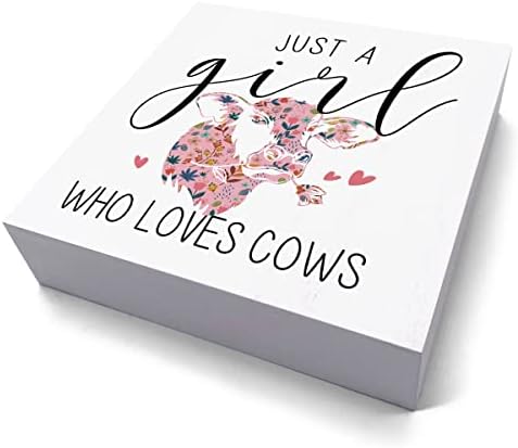 Semne amuzant de vacă de vacă prin imprimare de vacă decor decor decor de lemn cu cutie de lemn cadouri de vacă