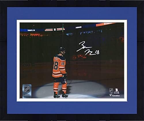 Încadrat Zach Hyman Edmonton Oilers Oilers Autographat 8 X 10 Opening Night Entroducere Fotografie - Fotografii autografate NHL