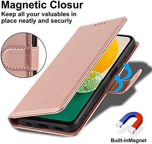 Top Hgsm Samsung Galaxy A13 5g / 4g lăsați portofelul telefonului cu suport pentru Card blocare RFID-capac din piele Flip-Aur Roz