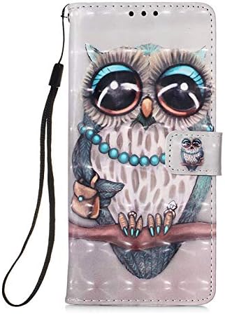 Meikonst Galaxy A03s caz 3D complet elegant pentru femei Girly telefon caz carduri de Credit Slot Cu Stand pentru piele PU rezistent la șocuri Flip magnetic Cover pentru Samsung Galaxy A03s Owl YB2