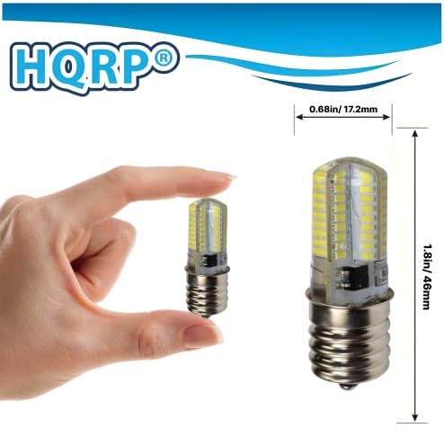 Hqrp 2-Pack 110V E17 bază silicon cristal Dimmable LED bec alb cald compatibil cu Whirlpool 8206232a bec de înlocuire pentru