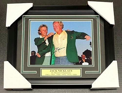 JACK NICKLAUS MASTERS JACKED SEMNAT AUTOGRAMED FRAMAT 8X10 POTO JSA COA - Fotografii de golf autografate