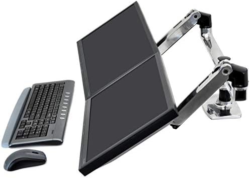 ERGOTRON - LX Dual Monitor Arm, Vesa Desk Mount - pentru 2 monitoare de până la 27 de centimetri, 7 până la 20 lbs fiecare